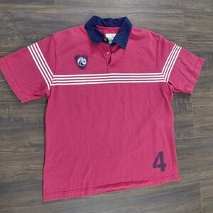 AMERICAN EAGLE Vintage Rugby Polo Shirt #4 - Mens Size Large - Red -